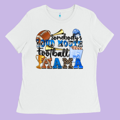 Somebody's Loud Mouth Football Mama Ladies Tee Designed By Zillion Design Studio