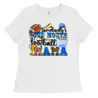 White somebody's loud mouth football mama Ladies Tee - Zillion Design Studio