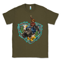 Army Green western heart bullfighter  cactus sunflower aztek pattern Classic Tee - BarkalooDesign