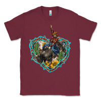 Burgundy western heart bullfighter  cactus sunflower aztek pattern Classic Tee - BarkalooDesign