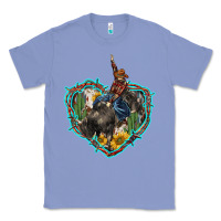 Colony Blue western heart bullfighter  cactus sunflower aztek pattern Classic Tee - BarkalooDesign