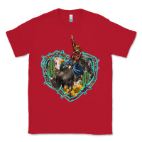 Red western heart bullfighter  cactus sunflower aztek pattern Classic Tee - BarkalooDesign
