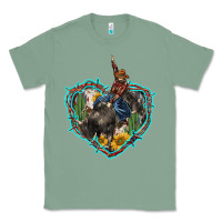 Sage western heart bullfighter  cactus sunflower aztek pattern Classic Tee - BarkalooDesign