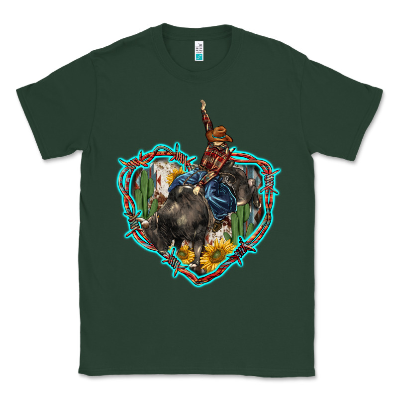 Western Heart Bullfighter  Cactus Sunflower Aztek Pattern Classic Tee by BarkalooDesign | Teevron