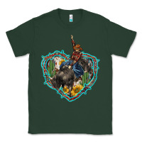 Sports Green western heart bullfighter  cactus sunflower aztek pattern Classic Tee - BarkalooDesign