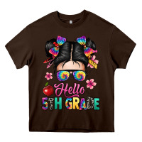 Chocolate Brown hello fifth grade Heavy Core Tee - texasbilliewilder