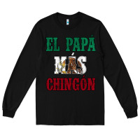 Black El Papa Mas Chingon Mexican Flag Long Sleeve Tee - Jasminsmagicworld