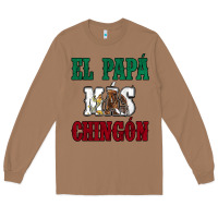 Toasted Coconut El Papa Mas Chingon Mexican Flag Long Sleeve Tee - Jasminsmagicworld