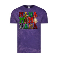 Cloud Purple mama mama mama with christmas lights and christmas tree cakes Vintage Tee - AdoDesignShop