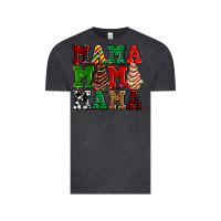 Vintage Black mama mama mama with christmas lights and christmas tree cakes Vintage Tee - AdoDesignShop