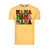 Vintage Mustard mama mama mama with christmas lights and christmas tree cakes Vintage Tee - AdoDesignShop