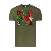 Vintage Olive mama mama mama with christmas lights and christmas tree cakes Vintage Tee - AdoDesignShop