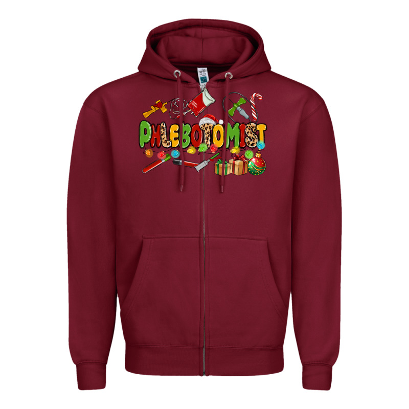 Christmas Phlebotomist Zipper Hoodie by MaliasSmallBusiness | Teevron
