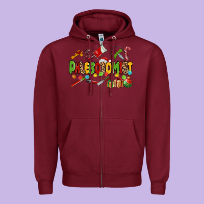 Christmas Phlebotomist Zipper Hoodie Designed By Maliassmallbusiness
