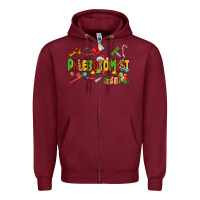 Burgundy christmas phlebotomist Zipper Hoodie - MaliasSmallBusiness