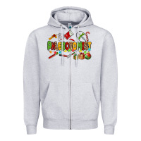 Heather Grey christmas phlebotomist Zipper Hoodie - MaliasSmallBusiness