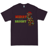Plum merry and bright labrador Premium Tee - RanaPortraitStore