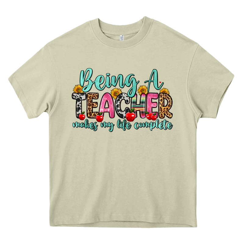 Being A Teacher Makes My Life Complete Heavy Core Tee by Zillion Design Studio | Teevron