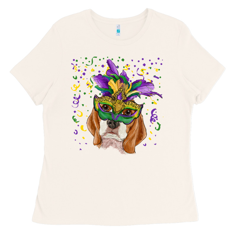 Mardi Gras  Mask Beagle Ladies Tee by RanaPortraitStore | Teevron