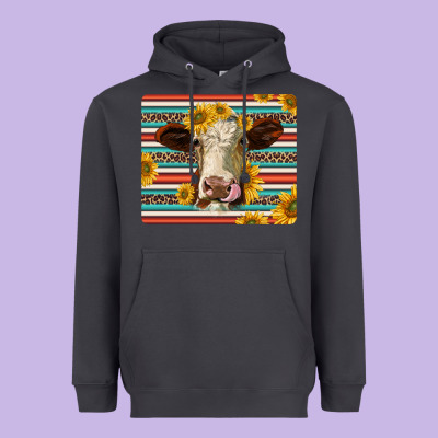 Serape Leopard Hereford Cattle Mousepad Heavyweight Hoodie Designed By Jasminsmagicworld