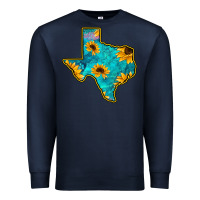 Navy Sunflower Turquoise Texas Premium Sweatshirt - Bettercallsaul