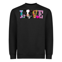 Black love with cow Heavyweight Sweatshirt - AdoDesignShop