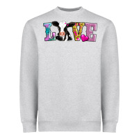 Heather Grey love with cow Heavyweight Sweatshirt - AdoDesignShop