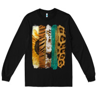 Black Leopard Sunflower Brush Strokes Long Sleeve Tee - Jasminsmagicworld