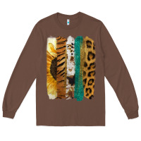 Chestnut Leopard Sunflower Brush Strokes Long Sleeve Tee - Jasminsmagicworld