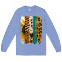 Colony Blue Leopard Sunflower Brush Strokes Long Sleeve Tee - Jasminsmagicworld