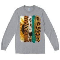 Heather Grey Leopard Sunflower Brush Strokes Long Sleeve Tee - Jasminsmagicworld