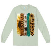 Matcha Leopard Sunflower Brush Strokes Long Sleeve Tee - Jasminsmagicworld