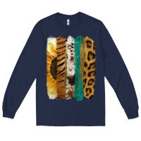 Navy Leopard Sunflower Brush Strokes Long Sleeve Tee - Jasminsmagicworld