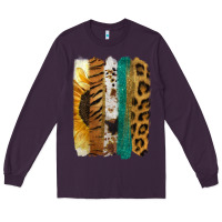 Plum Leopard Sunflower Brush Strokes Long Sleeve Tee - Jasminsmagicworld