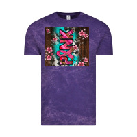 Cloud Purple western pattern pink with floral cancer ribbon Vintage Tee - AdoDesignShop