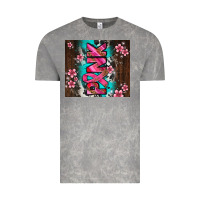 Cloud Rock western pattern pink with floral cancer ribbon Vintage Tee - AdoDesignShop