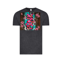 Vintage Black western pattern pink with floral cancer ribbon Vintage Tee - AdoDesignShop
