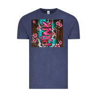 Vintage Denim western pattern pink with floral cancer ribbon Vintage Tee - AdoDesignShop
