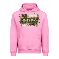 Fuchsia Pink He lives Easter Day Urban Hoodie - HowdyJamesFarm