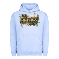 Pigment Grape Ice He lives Easter Day Urban Hoodie - HowdyJamesFarm