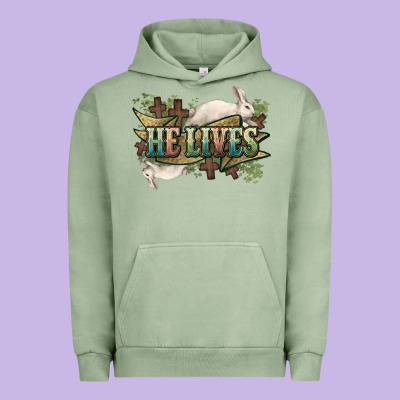 He Lives Easter Day Urban Hoodie Designed By Howdyjamesfarm