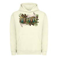 Pigment Pistachio He lives Easter Day Urban Hoodie - HowdyJamesFarm
