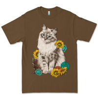 Cacao siberian cat sunflower and gemstone Premium Tee - texasbilliewilder