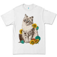 White siberian cat sunflower and gemstone Premium Tee - texasbilliewilder