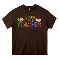 Chocolate Brown art teacher Heavy Core Tee - Zillion Design Studio