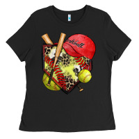Black softball home plate Ladies Tee - Zillion Design Studio