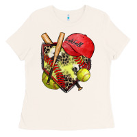 Bone softball home plate Ladies Tee - Zillion Design Studio