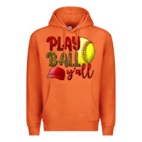 Carrot Play ball y'all Softball Premium Hoodie - NancyCooperArtShop