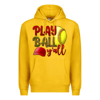 Lemon Play ball y'all Softball Premium Hoodie - NancyCooperArtShop