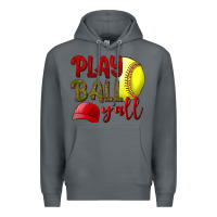 Rock Play ball y'all Softball Premium Hoodie - NancyCooperArtShop